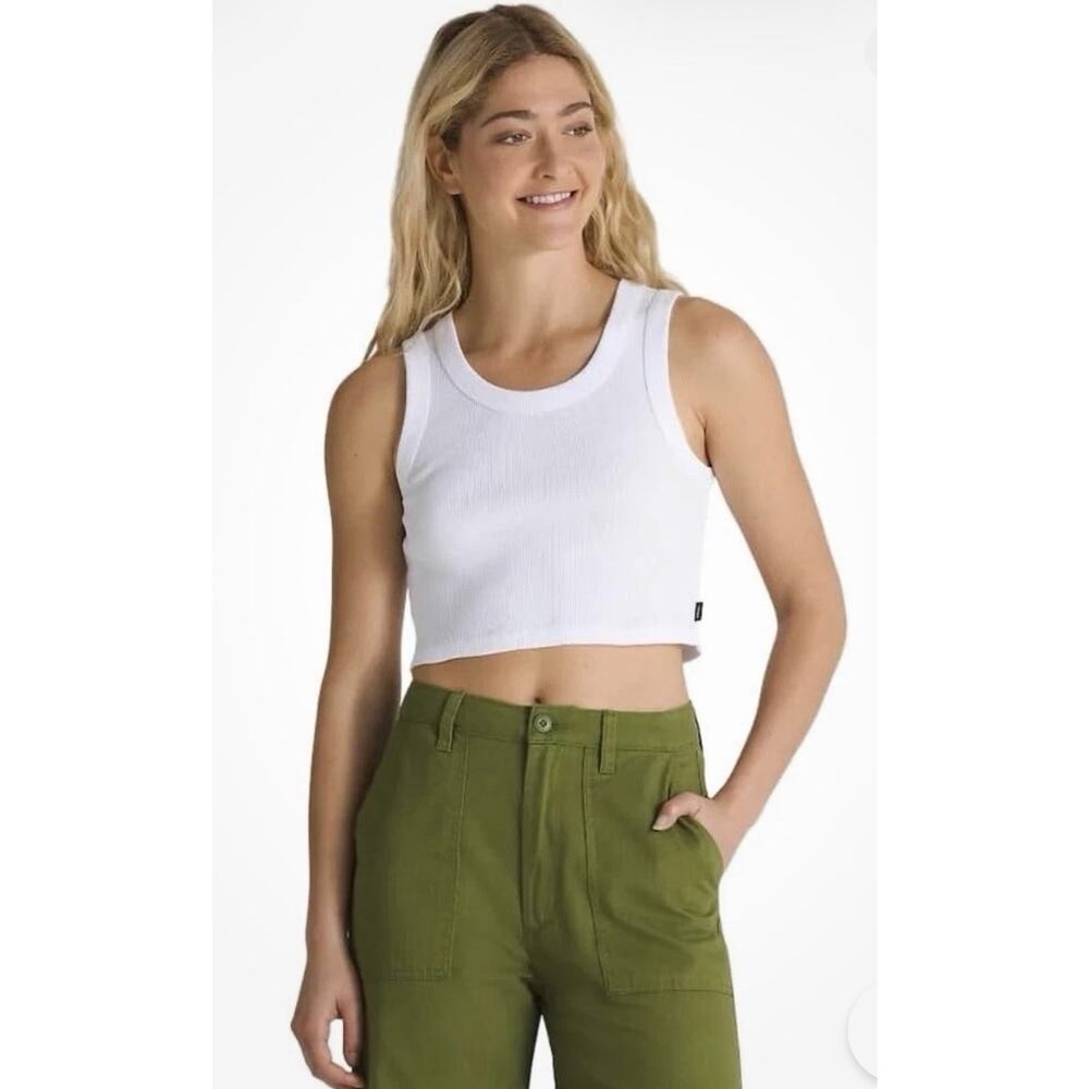 Vans Drew Women's Ribbed Crop Tank Top (White) Size Extra Large XL NEW